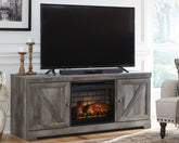 Prime Furniture - Ashley Furniture - Wynnlow 63" TV Stand with Electric Fireplace - 63" TV Stand with Electric Fireplace / Gray - W440W9